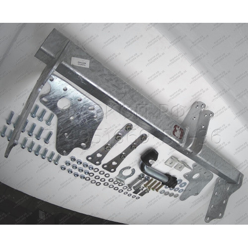 M120A GALIA Полностью оцинкованный фаркоп на Mitsubishi L200 1996-2006, 2006-2015, 2015-2023, FIAT Fullback 2016-2019. Тип шара: A. Без выреза бампера. Нагрузки: 3100/125 кг, масса фаркопа 28,25 кг