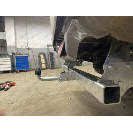 M120A GALIA Полностью оцинкованный фаркоп на Mitsubishi L200 1996-2006, 2006-2015, 2015-2023, FIAT Fullback 2016-2019. Тип шара: A. Без выреза бампера. Нагрузки: 3100/125 кг, масса фар