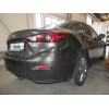 M135C GALIA Полностью оцинкованный фаркоп на Mazda 3 седан 2013-2019. Подрозетник убирается за бампер. Тип шара: C (горизонтальный съемный). Установка без выреза бампера. Нагрузки: 1800/90 кг, масса фаркопа 19,17 кг