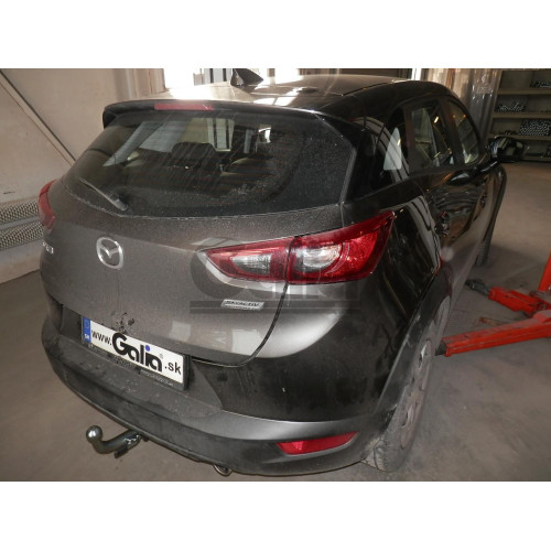 M137A GALIA Полностью оцинкованный фаркоп на Mazda CX-3 2015-. Подрозетник убирается за бампер. Тип шара: A. Невидимый вырез бампера. Нагрузки: 1800/80 кг, масса фаркопа 15,72 кг