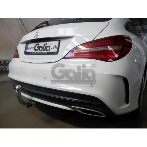 M146C GALIA Полностью оцинкованный фаркоп на Mercedes CLA-Class c117 купе / X117 универсал 2013-2019. Подрозетник убирается за бампер. Тип шара: C (горизонтальный съемный). Невидимый вырез бампера. Нагрузки: 1700/100 кг, масса фаркопа 16,72 кг