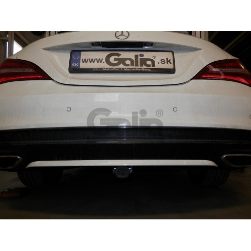 M146C GALIA Полностью оцинкованный фаркоп на Mercedes CLA-Class c117 купе / X117 универсал 2013-2019. Подрозетник убирается за бампер. Тип шара: C (горизонтальный съемный). Невидимый вырез бампера. Нагрузки: 1700/100 кг, масса фаркопа 16,72 кг