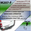 M207-F Лидер-плюс ТСУ для Mercedes Sprinter фургон 2006-2019, 2019-, Volkswagen Crafter фургон 2006-2017 без снятия и выреза бампера. Тип шара: F. Нагрузки: 2000/100 кг, масса фаркопа 15,8 кг (без электрики в комплекте)