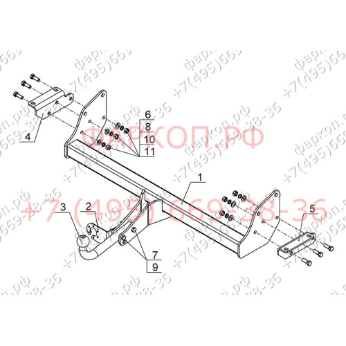 MI 26 AVTOS Фаркоп на Mitsubishi Pajero IV 3/5 дверей 2007-2020, Mitsubishi Pajero III 3/5 дверей 2000-2007 без подрезки бампера. Тип шара: A. Нагрузки: 2000/100 кг, масса фаркопа 19 кг (без электрики в комплекте)