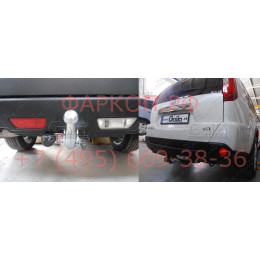 N050C GALIA Полностью оцинкованный фаркоп на Nissan X-Trail T31 2007-2014, исключая авто с парктроником. Тип шара: C (горизонтальный съемный). Подрезка бампер