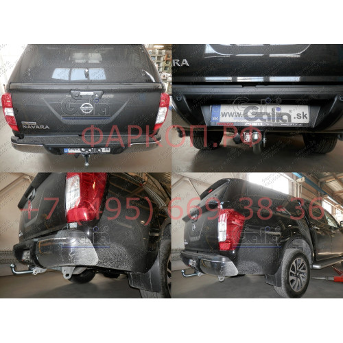 N052A GALIA Полностью оцинкованный фаркоп на Mercedes X-Class 2017-2020, Renault Alaskan 2016-, Nissan Navara D40 2005-2015, D23 2015-. Тип шара: A. Установка без снятия и выреза бампера. Нагрузки: 3500/150 кг, масса фаркопа 21,22 кг