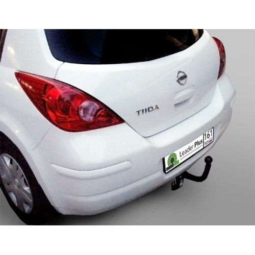 N114-A Лидер-плюс ТСУ для Nissan Tiida (C11) хетчбек 2007-2014. Требуется подрезка бампера. Нагрузки: 1000/50 кг, масса фаркопа 15,72 кг (без электрики в комплекте)