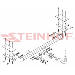 O-137 STEINHOF Фаркоп на Opel Astra H седан 2007-2012 без снятия и подрезки бампера. Тип шара: AH (горизонтальное быстросъемное крепление шара на ключе). Нагр