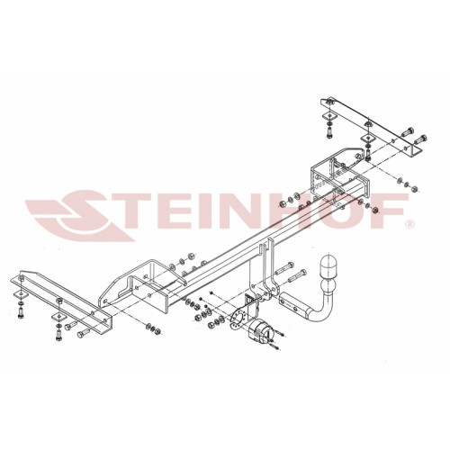 O-234 STEINHOF Фаркоп на Opel Zafira Tourer, кроме CNG, кроме Flex-Fix 01/2012-2019. Требуется подрезка бампера. Тип шара: A. Нагрузки: 1500/75 кг, масса фаркопа 18,8 кг (без электрики в комплекте)