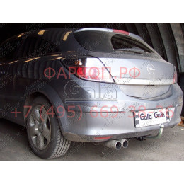 O047A GALIA Полностью оцинкованный фаркоп на Opel Astra H хетчбек 3/5 дверей 2004-2009, номерной знак на заднем бампере. Тип шара: A. Установка без снятия и в