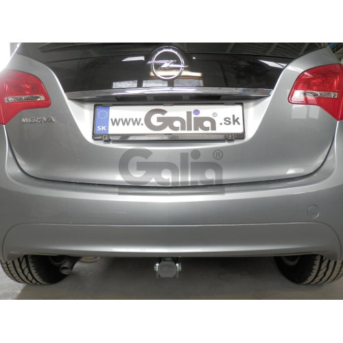 O064A GALIA Полностью оцинкованный фаркоп на Opel Meriva 2010-2017. Подрозетник убирается за бампер. Тип шара: A. Без выреза бампера. Нагрузки: 1500/75 кг, масса фаркопа 15,72 кг