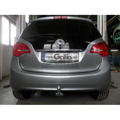 O064A GALIA Полностью оцинкованный фаркоп на Opel Meriva 2010-2017. Подрозетник убирается за бампер. Тип шара: A. Без выреза бампера. Нагрузки: 1500/75 кг, масса фаркопа 15,72 кг