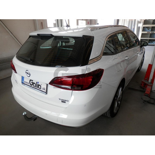 O068C GALIA Полностью оцинкованный фаркоп на Opel Astra K универсал 2016-2021. Подрозетник убирается за бампер. Тип шара: C (горизонтальный съемный). Установка без выреза бампера. Нагрузки: 1700/80 кг, масса фаркопа 19,17 кг