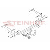 P-017 STEINHOF Фаркоп на Peugeot 206 универсал 2002-2007 без снятия и подрезки бампера. Тип шара: A. Нагрузки: 1100/50 кг, масса фаркопа 17,6 кг (без электрики в комплекте)