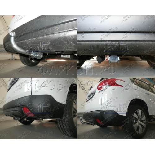 P045C GALIA Полностью оцинкованный фаркоп на Peugeot 2008 2013-2019. Тип шара: C (горизонтальный съемный). Установка без снятия и выреза бампера. Нагрузки: 1400/60 кг, масса фаркопа 17,36 кг
