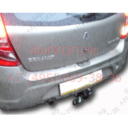 R107-A Лидер-плюс ТСУ для Renault Sandero хетчбек 2009-2014 без снятия и выреза бампера. Нагрузки: 1200/75 кг, масса фаркопа 20,5 кг (без электрики в комплекте)
