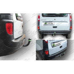 R112-A Лидер-плюс ТСУ для Renault Kangoo 2008-2021, Mercedes Citan 2012-2021 без снятия и выреза бампера. Нагрузки: 1300/75 кг, масса фаркопа 16 кг (без электрики в комплек
