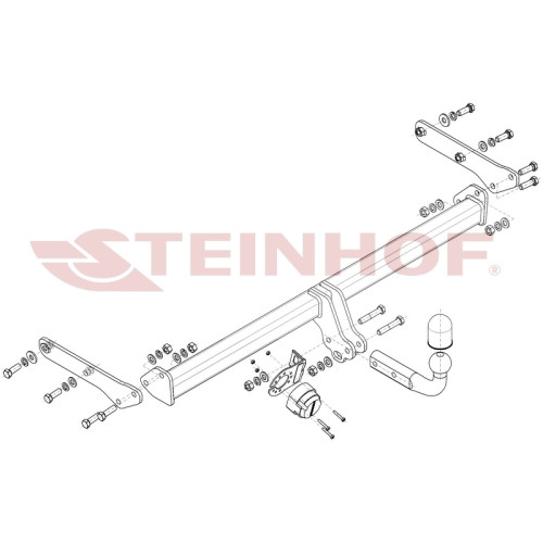 S-305 STEINHOF Фаркоп на Skoda Fabia IV PJ3 хетчбек 06/2021-. Требуется подрезка бампера. Тип шара: A. Нагрузки: 1200/80 кг, масса фаркопа 13,1 кг (без электрики в комплекте)