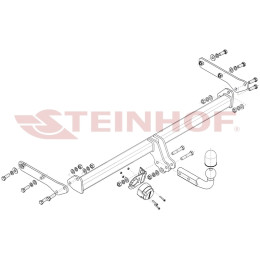S-305 STEINHOF Фаркоп на Skoda Fabia IV PJ3 хетчбек 06/2021-. Требуется подрезка бампера. Тип шара: A. Нагрузки: 1200/80 кг, масса фаркопа 13,1 кг (без электрики в комп