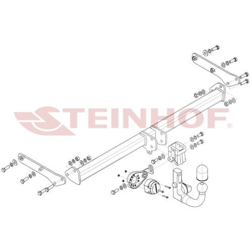 S-306 STEINHOF Фаркоп на Skoda Fabia IV PJ3 хетчбек 06/2021-. Требуется подрезка бампера. Тип шара: AV (вертикальное быстросъемное крепление шара на ключе). Нагрузки: 1200/80 кг, масса фаркопа 10,3 кг (без электрики в комплекте)