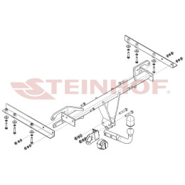S-368 STEINHOF Фаркоп на Subaru Outback 2009-2015. Требуется подрезка бампера. Тип шара: A. Нагрузки: 2000/85 кг, масса фаркопа 17,3 кг (без электрики в комплекте)