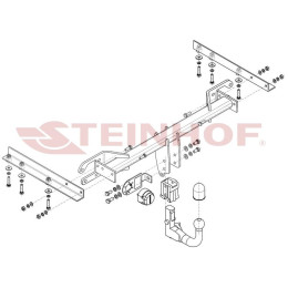S-369 STEINHOF Фаркоп на Subaru Outback 2009-2015. Требуется подрезка бампера. Тип шара: AV (вертикальное быстросъемное крепление шара на ключе). Нагрузки: 2000/85