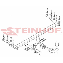 S-396 STEINHOF Фаркоп на Subaru Legacy Outback 1998-2004. Требуется подрезка бампера. Тип шара: AH (горизонтальное быстросъемное крепление шара на ключе). Нагрузк