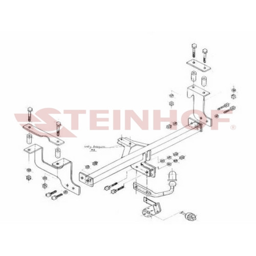 S-405 STEINHOF Фаркоп на Opel Agila 2WD/4WD 09/2002-04/2008, Suzuki Wagon R+ 2WD/4WD 10/2002-2008 без снятия и подрезки бампера. Тип шара: A. Нагрузки: 700/30 кг, масса фаркопа 20,55 кг (без электрики в комплекте)