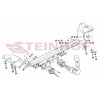 T-091 STEINHOF Фаркоп на Toyota Auris хетчбек 3/5 дверей 2007-09/2012 без снятия и подрезки бампера. Тип шара: AH (горизонтальное быстросъемное крепление шара на ключе). Нагрузки: 1600/65 кг, масса фаркопа 16,2 кг (без электрики в комплекте)