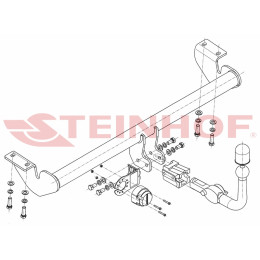 T-103 STEINHOF Фаркоп на Toyota Avensis универсал T25 2003-2009 без снятия и подрезки бампера. Тип шара: AH (горизонтальное быстросъемное крепление шара на ключ