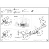 T062A GALIA Полностью оцинкованный фаркоп на Toyota Auris универсал 2013-2018. Подрозетник убирается за бампер. Тип шара: A. Установка без снятия и выреза бампера. Нагрузки: 1600/75 кг, масса фаркопа 16,82 кг