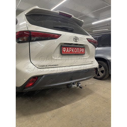 T077C GALIA Полностью оцинкованный фаркоп на Toyota Highlander 2021-. Тип шара: C (горизонтальный съемный). Без подрезки бампера. Нагрузки: 2200/100 кг, масса фаркопа 20,67 кг