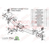 T113-FC Лидер-плюс ТСУ для Toyota Land Cruiser Prado J120 2002-2009, Toyota Land Cruiser Prado J150 2009-2023, Lexus GX 470 2002-2009, Lexus GX 460 2009-2023 без выреза бампера. Нагрузки: 1200/50 кг, масса фаркопа 18,54 кг (без электрики в комплекте)