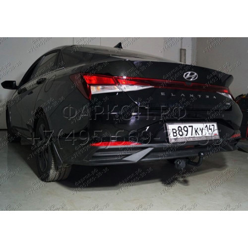 TCU00277 ТСС Фаркоп на Hyundai Elantra 2020-. Требуется подрезка бампера. Тип шара: A. Нагрузки: 1000/75 кг