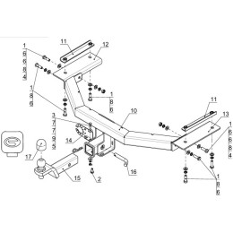 TCU00346 ТСС Фаркоп на GAC GN8 2020-2023. Требуется подрезка бампера. Тип шара: E (шаровый узел под американский квадрат). Нагрузки: 1250/75 кг