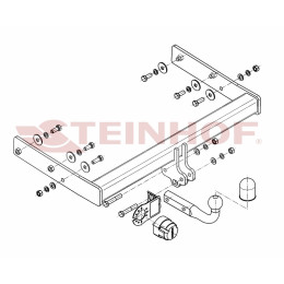 V-119 STEINHOF Фаркоп на Volkswagen Transporter T5 2003-2015, Transporter T6 2015-2024, Volkswagen Caravelle T5 2003-2015, Caravelle T6 2015-2024, Volkswagen Multivan T5 2003-2015, Multivan T6 2015-2022 без подрезки бампера. Ти