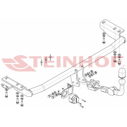 V-304 STEINHOF Фаркоп на Volvo S60 седан 2000-2010. Требуется подрезка бампера. Тип шара: AH (горизонтальное быстросъемное крепление шара на ключе). Нагрузк