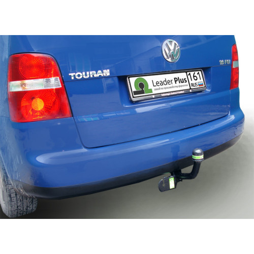 V117-A Лидер-плюс ТСУ для Volkswagen Touran 2003-2010. Требуется подрезка бампера. Нагрузки: 1500/75 кг, масса фаркопа 14,16 кг (без электрики в комплекте)