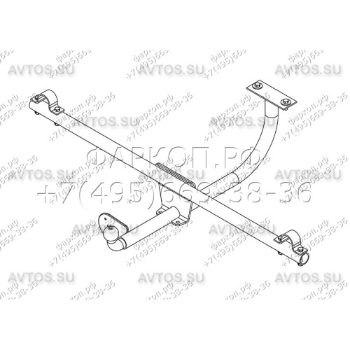 VAZ-51 AVTOS Фаркоп на Lada 4x4, 2121, 21213, 21214, 2131, 2329 1977- без снятия и подрезки бампера. Тип шара: H (несъемный сварной). Нагрузки: 800/50 кг, масса фаркопа 8 кг (без электрики в комплекте)