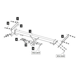 12285012 BALTEX Фаркоп на Mazda 6 GJ 2012-2022. Необходима подрезка бампера. Тип шара: A. Нагрузки: 1500/75 кг, масса фаркопа 19,15 кг (без электрики в комплекте)