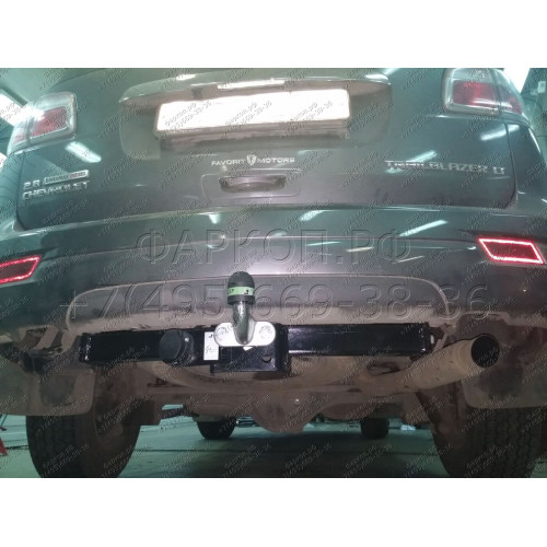 C216-F Лидер-плюс ТСУ для Chevrolet TrailBlazer 2012-2014 без снятия и выреза бампера. Тип шара: F. Нагрузки: 2000/100 кг, масса фаркопа 25,64 кг (без электрики в комплекте)