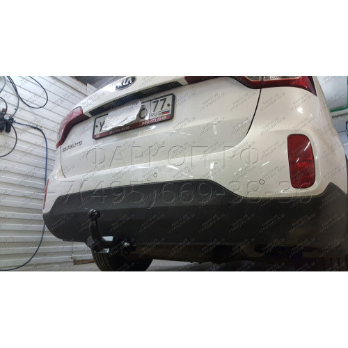 H224-A Лидер-плюс ТСУ для Hyundai Santa Fe 2012-2018, Hyundai Grand Santa Fe 2014-2018, Kia Sorento 4 XM FL 2012-2020, кроме Prime. Требуется подрезка бампера. Нагрузки: 1300/75 кг, масса фаркопа 19,58 кг (без электрики в комплекте)