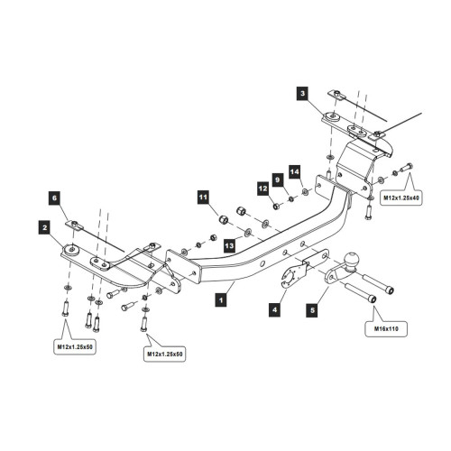 249492 BALTEX Фаркоп на Toyota Land Cruiser 200 2007-2021, Lexus LX 2007-2022 без снятия и выреза бампера. Тип шара: F. Нагрузки: 3500/150 кг, масса фаркопа 25,9 кг (без электрики в комплекте)