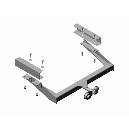2705.02 Трейлер Фаркоп для ГАЗ 2705, ГАЗ 2705 Комби, ГАЗ 3302, ГАЗ 33022V, ГАЗ 33023 (до -2005 с глушителем, расположенным с левой или правой стороны; после 2005- с глушителем, расположенным с левой стороны) без снятия и подрезки бампера. Тип шара: H (сва
