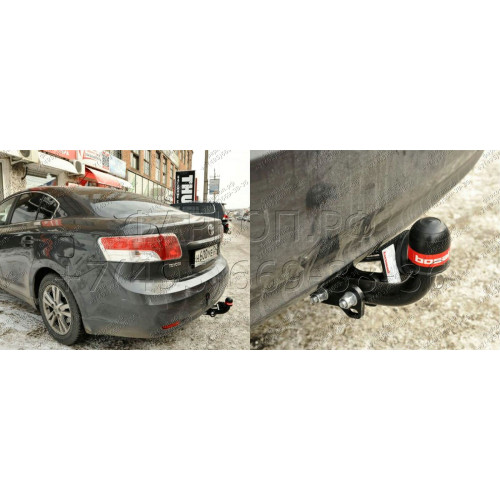 3067-A ORIS Фаркоп на Toyota Avensis седан 2009-2018. Необходима подрезка бампера. Тип шара: A. Нагрузки: 1500/50 кг, масса фаркопа 18,3 кг (без электрики в комплекте)