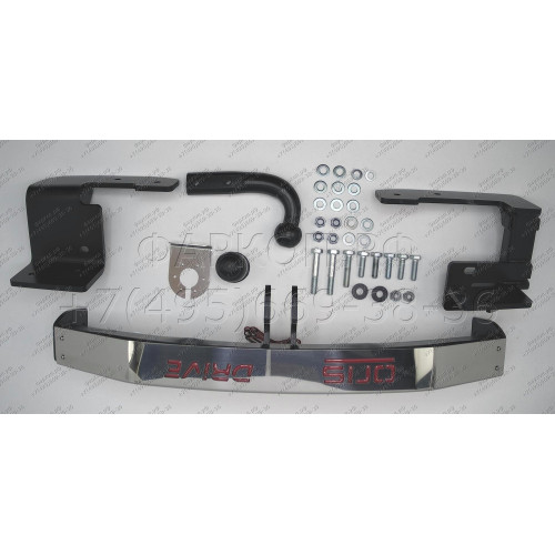 4167-AOD ORIS Распродажа! Тюнинговый фаркоп с металлической накладкой на Mitsubishi Pajero Sport 2 2008-2016, Mitsubishi Pajero Sport 3 2016-2021 без выреза в бампере. Тип шара: A. Нагрузки: 2500/100 кг, масса фаркопа 25,5 кг (без электрики в комплекте)