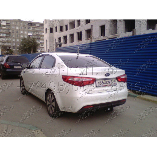 6748-A ORIS Фаркоп на Kia Rio седан 2011-2017. Необходима подрезка бампера. Тип шара: A. Нагрузки: 1000/50 кг, масса фаркопа 14,5 кг (без электрики в комплекте)