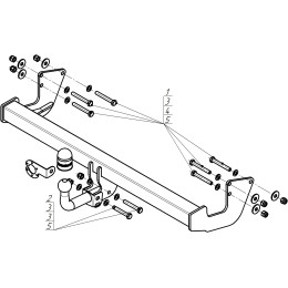 91204-A MOTODOR Фаркоп с оцинкованным шаром на Mercedes V-Class w447 2014-, Mercedes Vito w639 2003-2014, w447 2014-, Mercedes Viano w639 2003-2014. Необходима подрезка бампера. Тип шара: A. Наг