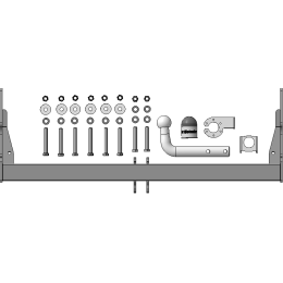 91204-A MOTODOR Фаркоп с оцинкованным шаром на Mercedes V-Class w447 2014-, Mercedes Vito w639 2003-2014, w447 2014-, Mercedes Viano w639 2003-2014. Необходима подрезка бампера. Тип шара: A. Наг