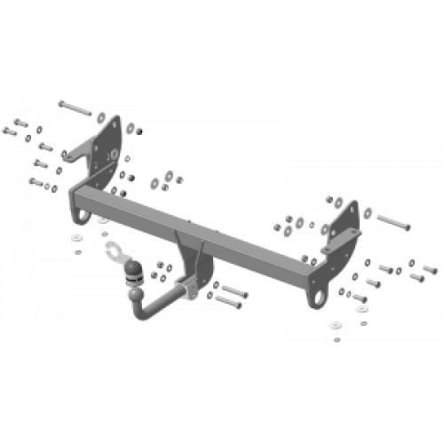 91310-A MOTODOR Фаркоп с оцинкованным шаром на Mitsubishi Pajero III 2000-2007, Mitsubishi Pajero lV 2007-2020 без выреза в бампере. Тип шара: A. Нагрузки: 2000/100 кг, масса фаркопа 20,6 кг (без электрики в комплекте)